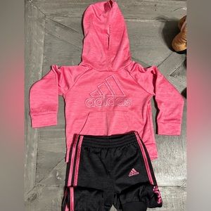 Adidas girls Classic Tricot Hoodie & Pants Track Set Toddler 2T